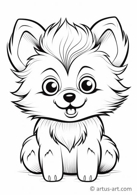 Pomeranian Coloring Page For Kids